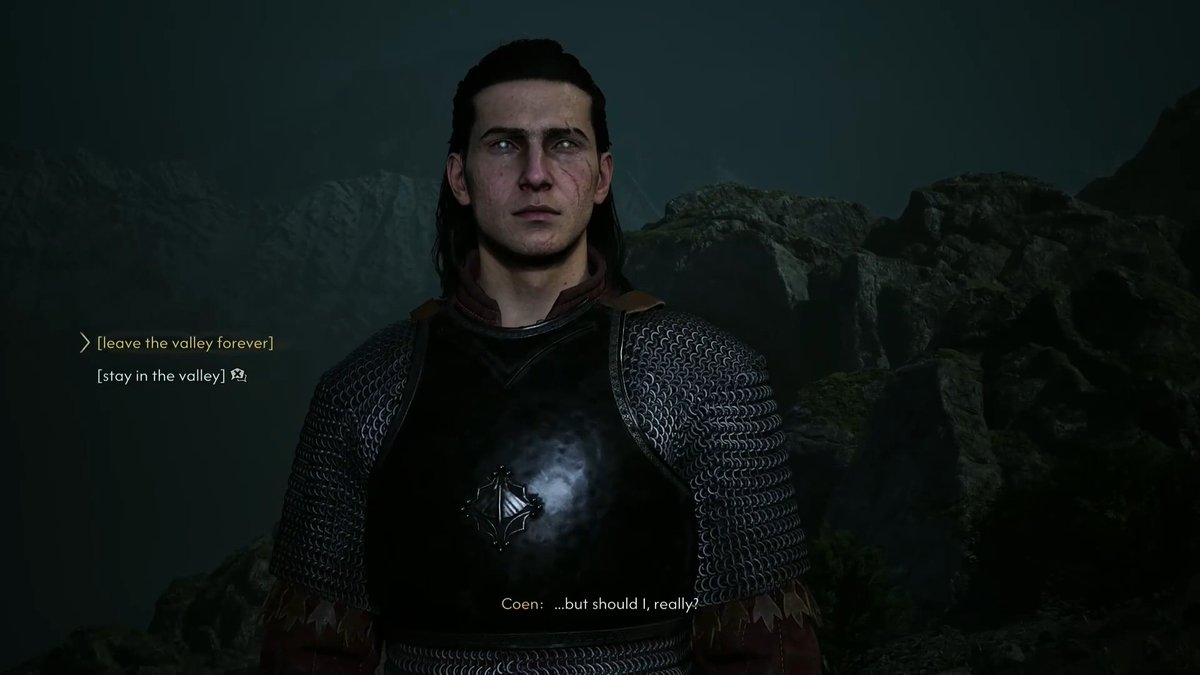 I found the shortest way to finish The Blood of Dawnwalker: 🔸Play through the prologue until you unlock the open world completely 🔸The goal is to reach the gate shown in the video. 🔸Once you cross the ravine, and reach the other side keep running until the gate is in sight 🔸Create a manual save before getting close to the gate 🔸Then proceed until a cutscene starts. Once you get the option, choose to leave. 🔸This will trigger a cutscene and finish the game. You should unlock the trophy as well.