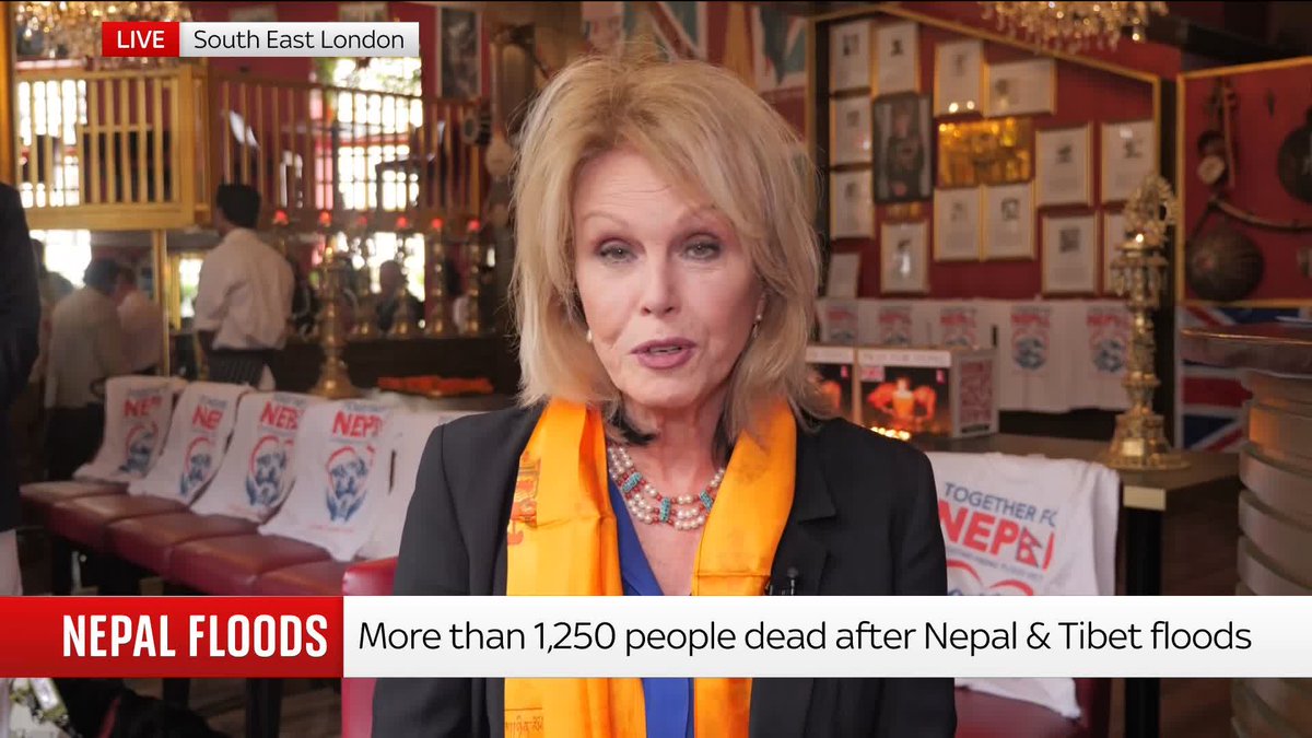 "It's so tragic. It's hard to take in." Dame Joanna Lumley joins members of London’s Nepalese community at a candlelit vigil in Blackheath to remember those who have lost their lives and been affected by the devastating floods in Nepal.
