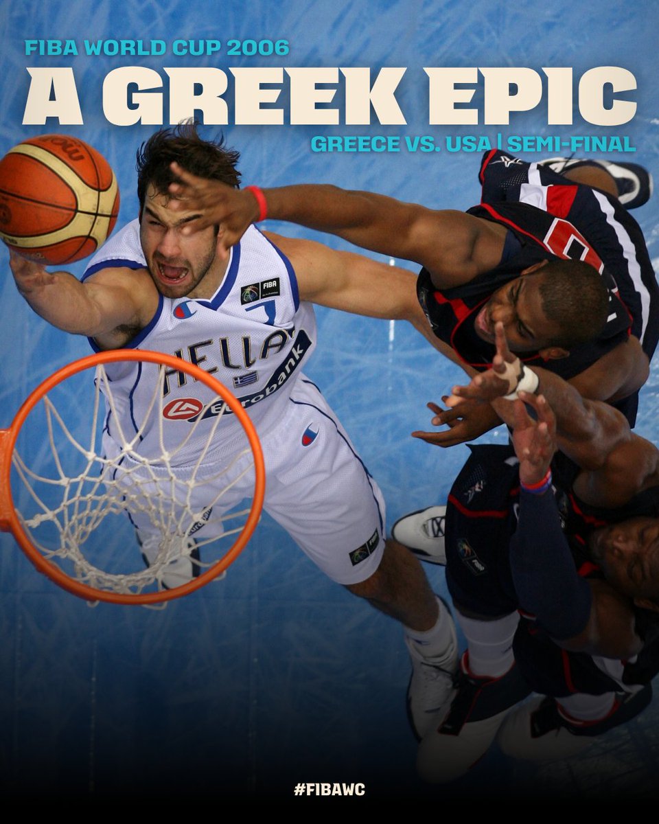 Masterpiece 🇬🇷 20 years since this shocker by Vassilis Spanoulis and Greece over USA at the #FIBAWC 2006 🎬