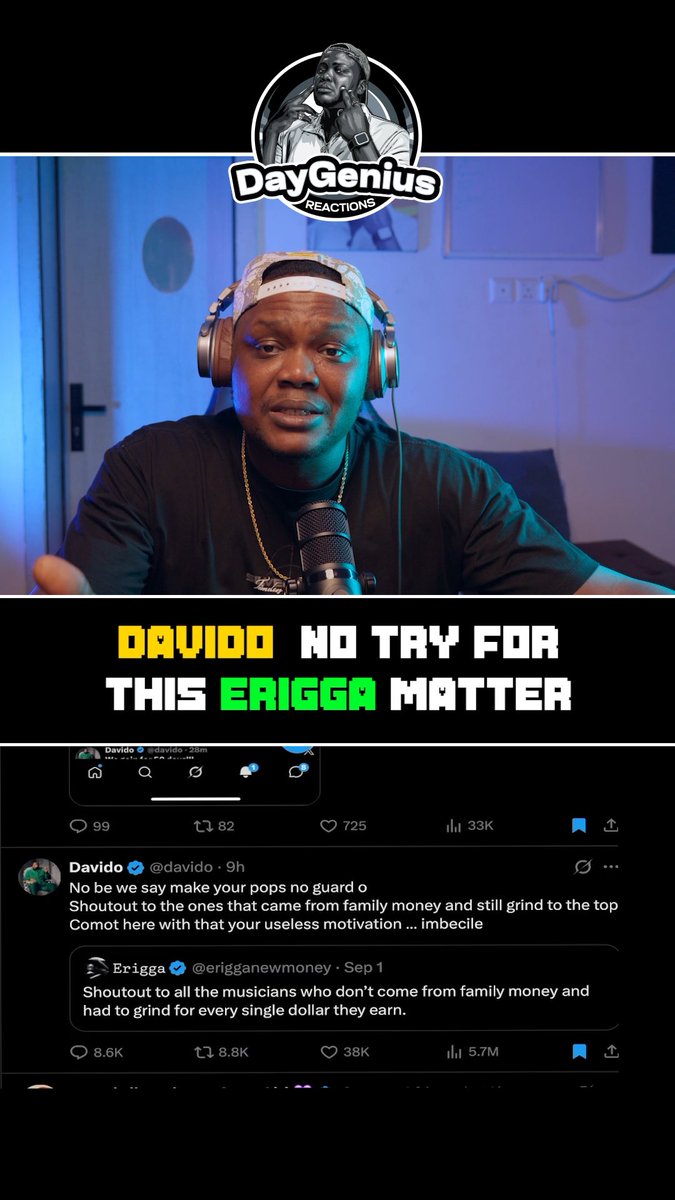 What DAVIDO did to ERIGGA is uncalled for. Why are other artists not condemning his actions? Is Davido above reprimanding? Okay because you are privileged make poor man pikin no motivate himself????