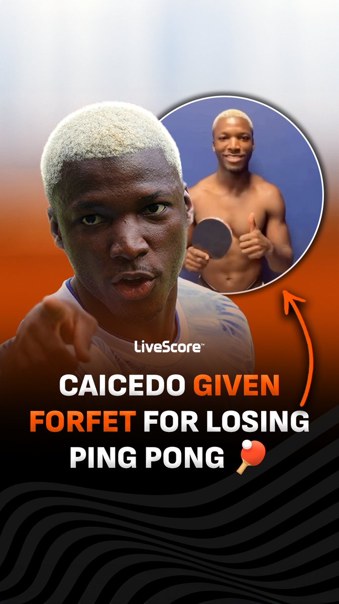 Caicedo was handed a forfeit by teammate Emegha after losing at ping pong 🤣🏓 You can tell he wasn’t happy… but a deal’s a deal 😆