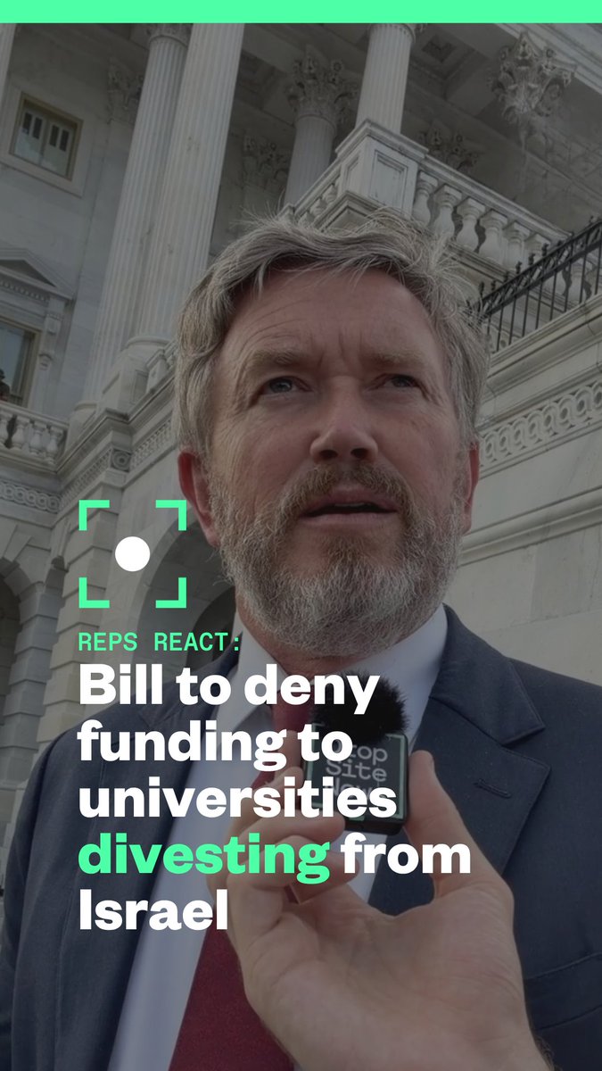 "Let's leave universities alone." A bill coming up for a vote in the House would deny federal funding to any university that chooses to divest from Israel, Israeli companies, or Israeli institutions — including those in the occupied West Bank and settlements. Drop Site's Julian Andreone asked members of Congress: what constitutional grounds exist for a bill that ties federal funding to whether a university invests in a foreign government?