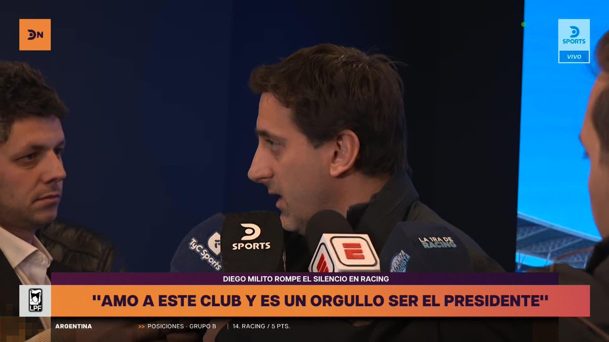 "NO TOLERO VER A NUESTROS PIBES CON EL AGUA EN LOS TOBILLOS CADA VEZ QUE LLUEVE" Diego Milito y los objetivos de infraestructura de #Racing.