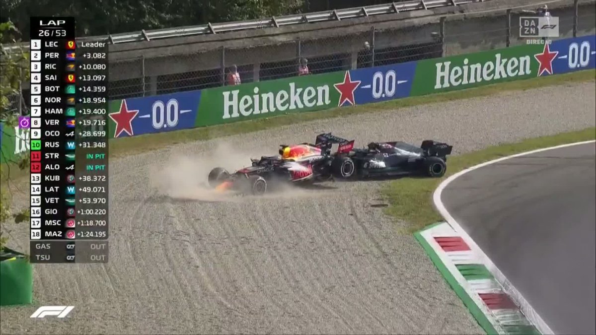 HISTORIA DE LA F1. HISTORIA DEL DEPORTE El KO de Hamilton y Verstappen en 2021. Monza siempre trae sorpresas... vívelo este fin de semana en DAZN: #ItaliaDAZNF1 🇮🇹