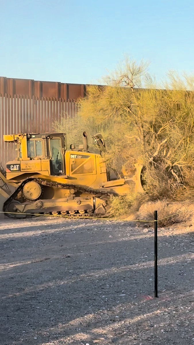 New footage of bulldozers plowing through Arizona’s Organ Pipe Cactus National Monument to construct a border wall.