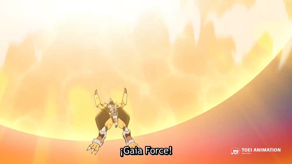 ¡Una descarga de poder! ☄️🔥 WarGreymon lanza su Gaia Force. #Digimon #DigimonAdventure2020 #WarGreymon