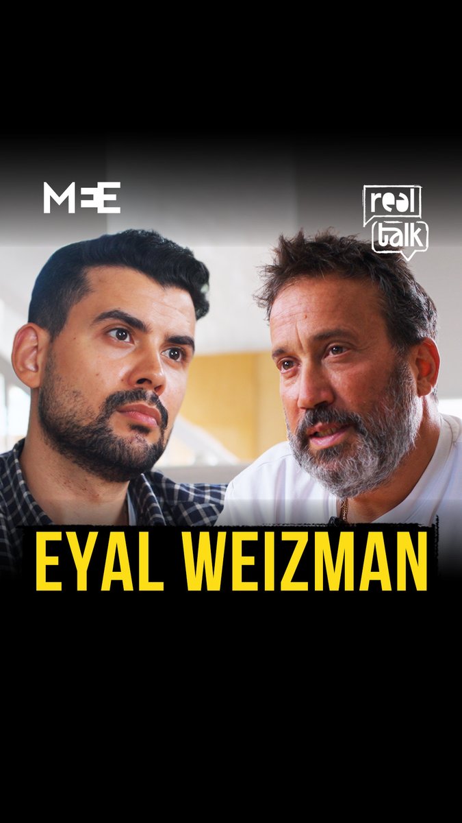 'It's my burden. I was born into it.' Leading architect Eyal Weizman, founder of Forensic Architecture, joins Real Talk for a conversation on his Israeli identity, and his latest book Watch the episode early by joining MEE’s YouTube membership