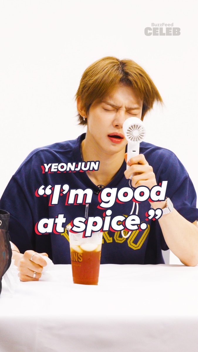 went through all seven stages of grief here 😆🔥 Yeonjun tries American foods for the first time! Watch it here: #yeonjun #buzzbites #daveshotchicken