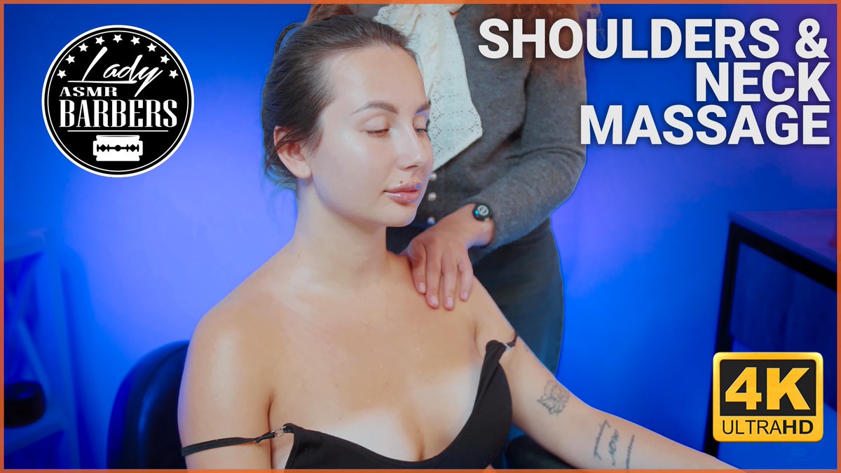 Elle's shoulders &amp; neck massage hits all the right spots 💆‍♀️ #ASMR #LadyBarber #NeckMassage #BarberMassage #Relaxation