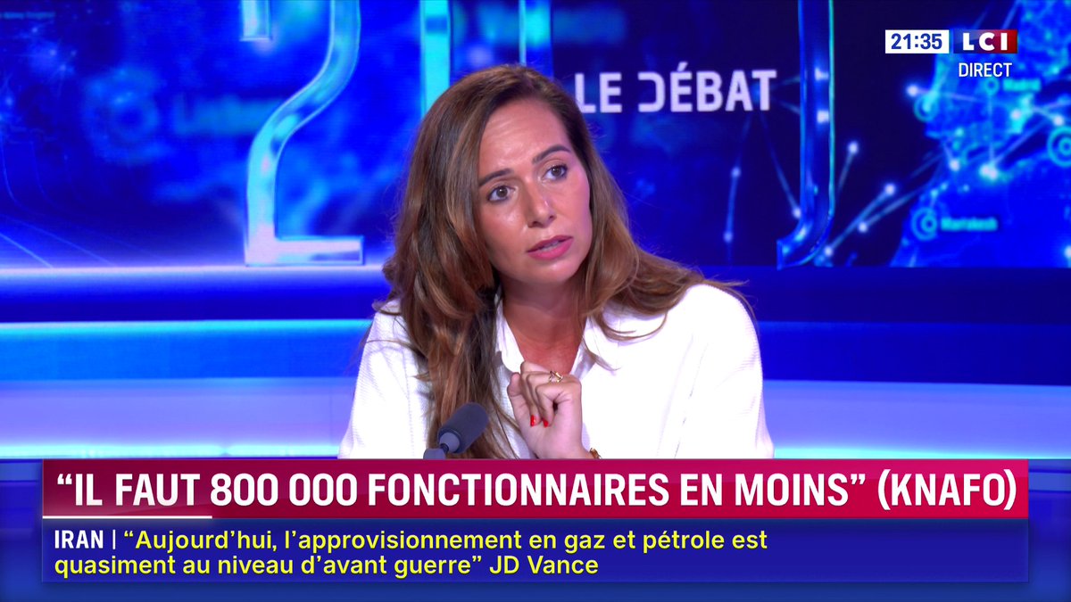 "Il faut 800 000 fonctionnaires en moins" souhaite Sarah Knafo 📺 Darius Rochebin