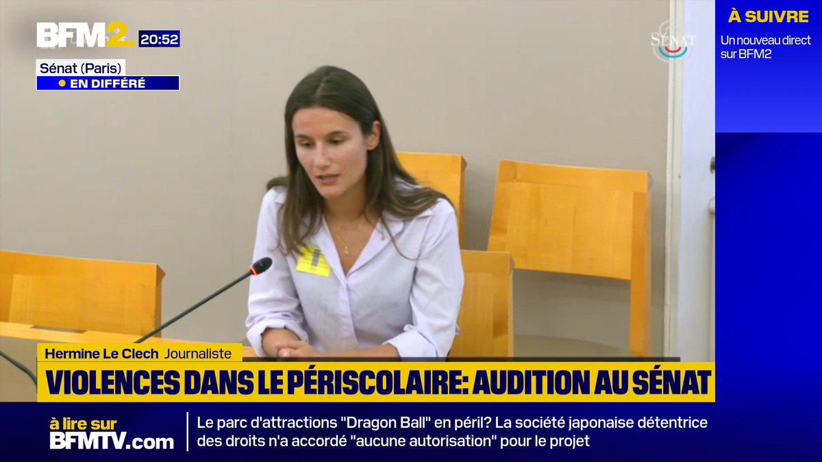 💬 "30 minutes plus tard, je suis allée travailler comme animatrice périscolaire dans cette école" Recrutement dans le périscolaire: auditionnée au Sénat, la journaliste de RTL Hermine Le Clech est revenue sur son entretien à la direction de la jeunesse de Créteil #BFM2