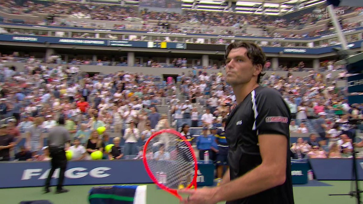 Taylor Fritz with a dominant second round win at the US Open 🔥 He only dropped two games in the match, the fewest games lost in a completed Major match in his career!