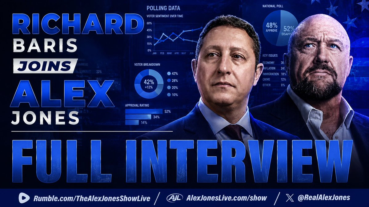 🚨MAXIMUM RED ALERT: The Republican Party Is Behaving Like The Titanic Cruising Its Way Into An Ice Field About To Hit The BIG ONE In The Midterms! Top Pollster Richard Baris Joins Alex Jones To Reveal His Bleeding-Edge Midterm Analysis, Warn The White House About What Happens If The GOP Loses The House & Senate, And Lay Out Why Young Americans Want A Real Revolution Or Will BURN IT ALL DOWN! TOPICS DISCUSSED: ➤Sen. John Thune's Prediction That The Republicans Will Lose The Senate ➤Trump's Dire Need To End The Super Unpopular Iran War ➤Top Issues For US Voters According To Latest Polling ➤Why Does Trump Always Bet On The Worst Establishment Person? ➤Republican Party Spending Campaign Money In Revenge Tour ➤How Ken Paxton Losing Texas Will Devastate The GOP ➤MAGA Clinging To Trump's 5D Chess Dream ➤Israel 1st Crowd Moving Fast Because They Know Their Time Is Up & MUCH MORE! THIS IS A MUST-WATCH/SHARE FULL INTERVIEW! Rich Baris THE PEOPLE'S PUNDIT Alex Jones Network