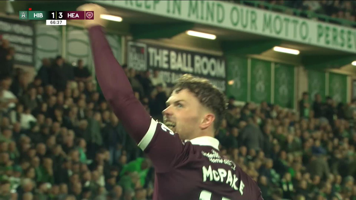 "It's a wonder goal from Josh McPake!" 😱 A piece of individual brilliance restores Heart of Midlothian FC' two-goal lead in the Edinburgh Derby! 💜