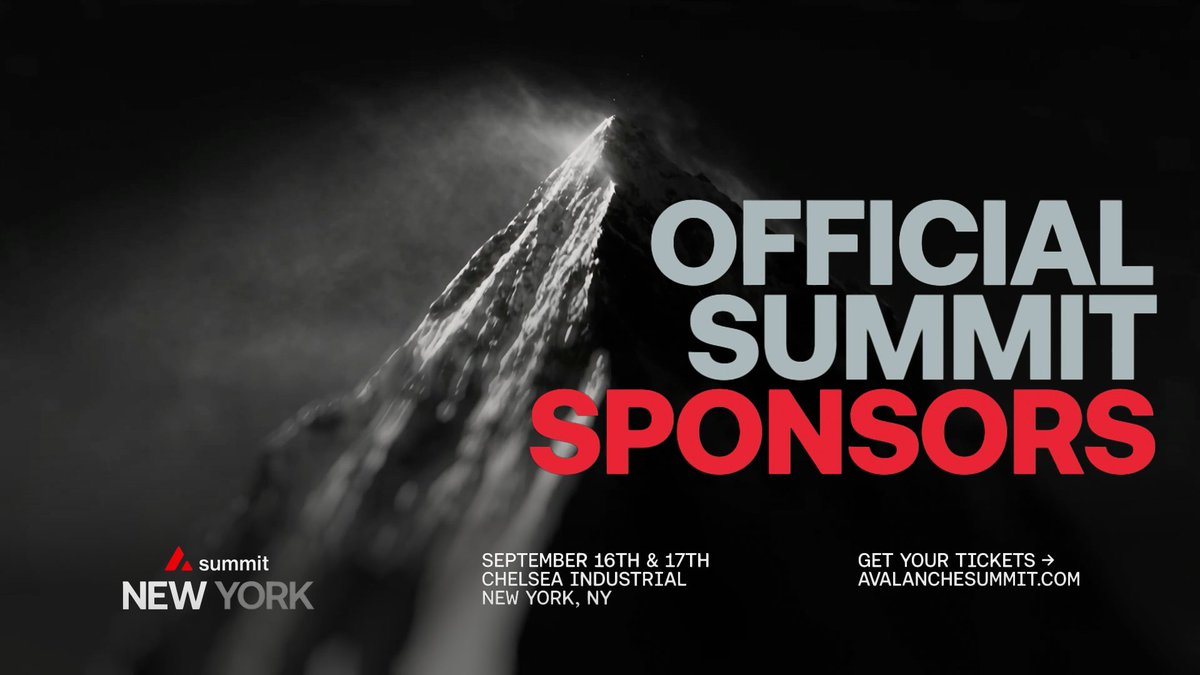 Some of the most important companies in the world are sponsoring Avalanche Summit. Attendees will have a rare opportunity to connect with the minds building the future of finance, all under one roof. Anchorage Digital ⚓️, mewe, Uptop, Paxos, zerohash, and Barnes & Thornburg. And many more. All in one place: Avalanche Summit NYC