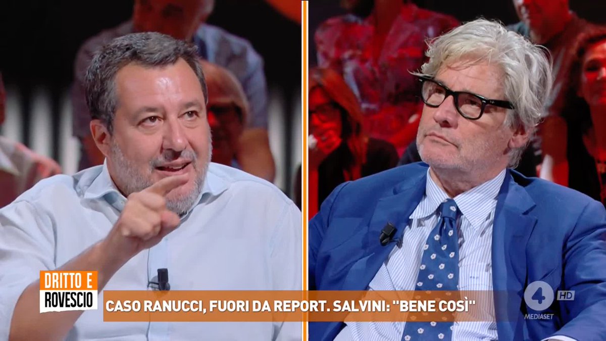 "Lo stipendio di Ranucci lo pagano tutti gli italiani col canone Rai, quindi non può dire e fare quello che vuole" Matteo Salvini a #drittoerovescio