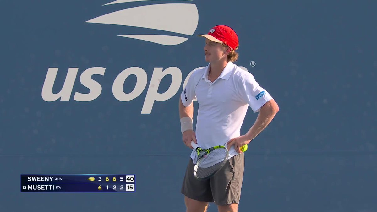 Third round on his US Open debut! Dane Sweeny takes out Musetti 3-6, 6-1, 6-2, 6-2.