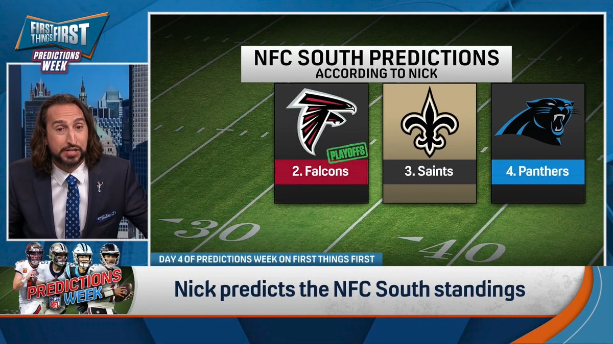 .nick wright found his deep sleeper in the NFC South 👀 “The Atlanta Falcons...Sneaking into the playoffs! The Atlanta Falcons at 9-8.”