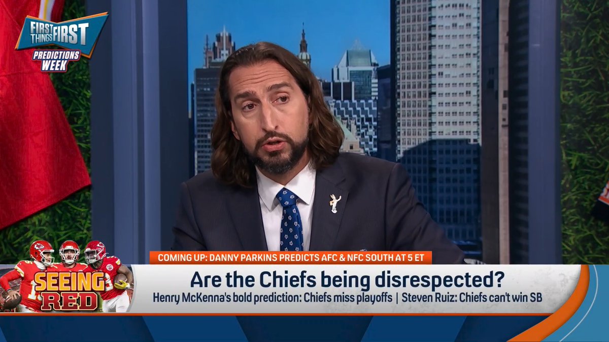 “The idea that [the Chiefs] can’t win the Super Bowl…is obviously disrespect… Picking them to miss the playoffs… I think that’s bananas... They had, going into last year, 6 consecutive seasons where they won multiple playoff games.” nick wright explains: