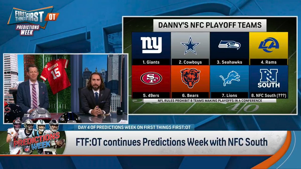 There’s been an error in Danny Parkins’ NFC Playoff picks. nick wright confronts him about the problem live on the air 👀🤣