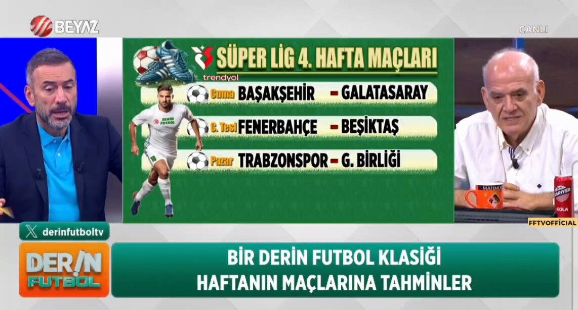 🎙️Ertem Şener: Fenerbahçe - Beşiktaş derbisi? 🗣️Ahmet Çakar: 1-0 Fenerbahçe kazanır. 🎙️Ertem Şener: 1-0 ? 🗣️Ahmet Çakar: Tuhaf bir şey mi söyledim? 🎙️Ertem Şener: Hayır, karışık çünkü. Sen bu futbolculara nasıl kapan diyeceksin. Vlahović, Vedat, Greenwood, Trossard...