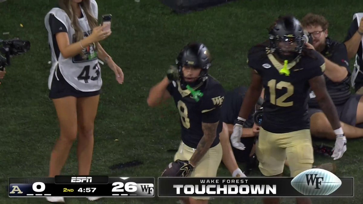 "BECAUSE WHY NOT, IT'S THE SEASON OPENER." 🔥 Wake Forest Football is up BIG before the half 🎩