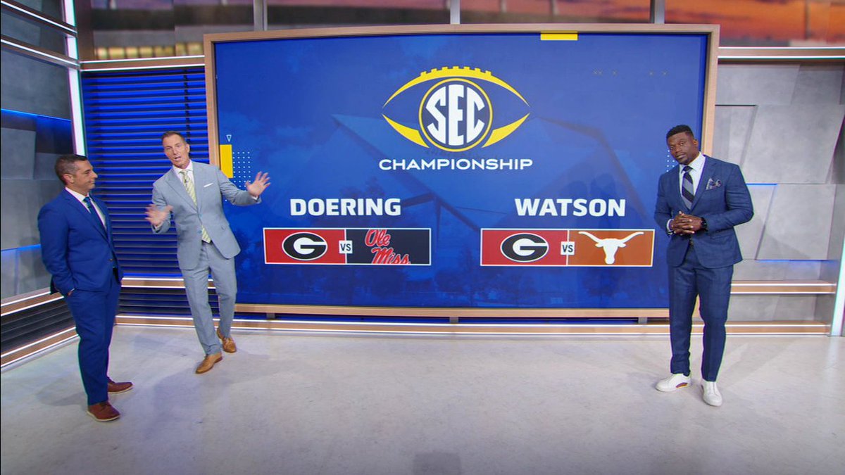 The SEC Championship Game predictions are in: 🏈 Chris Doering: Ole Miss vs. Georgia 🏈 Benjamin Watson: Texas vs. Georgia