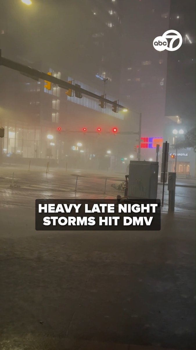 Heavy rain and winds from a strong thunderstorm hit Arlington, Virginia, and other parts of the D.C. region late Thursday night and early Friday morning. #wjla #abc7 #weather