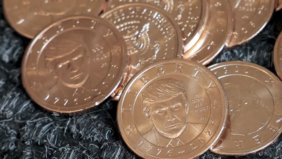 Video released by the US Mint shows the manufacturing process for $1 coins featuring President Donald Trump, issued to mark the United States' 250th anniversary in 2026. Critics have raised questions about the design's legality