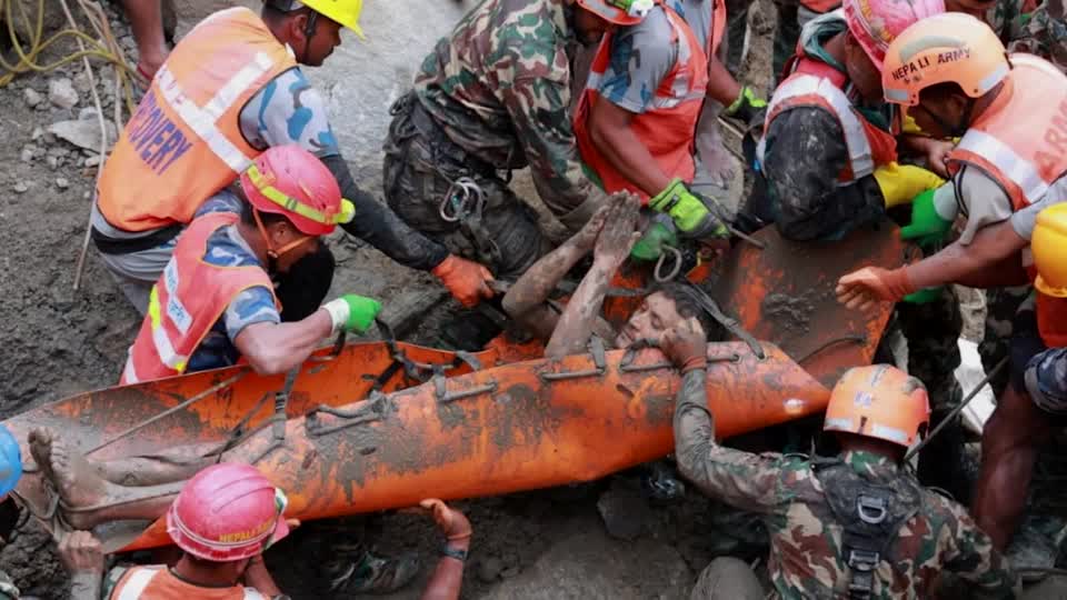 From the air, the section of Nepal's Trishuli River valley, where rescuers are trying to reach hundreds of workers, emerges as a desolate grey expanse. Reuters photographer Navesh Chitrakar gives you an on-ground look at the rescue efforts
