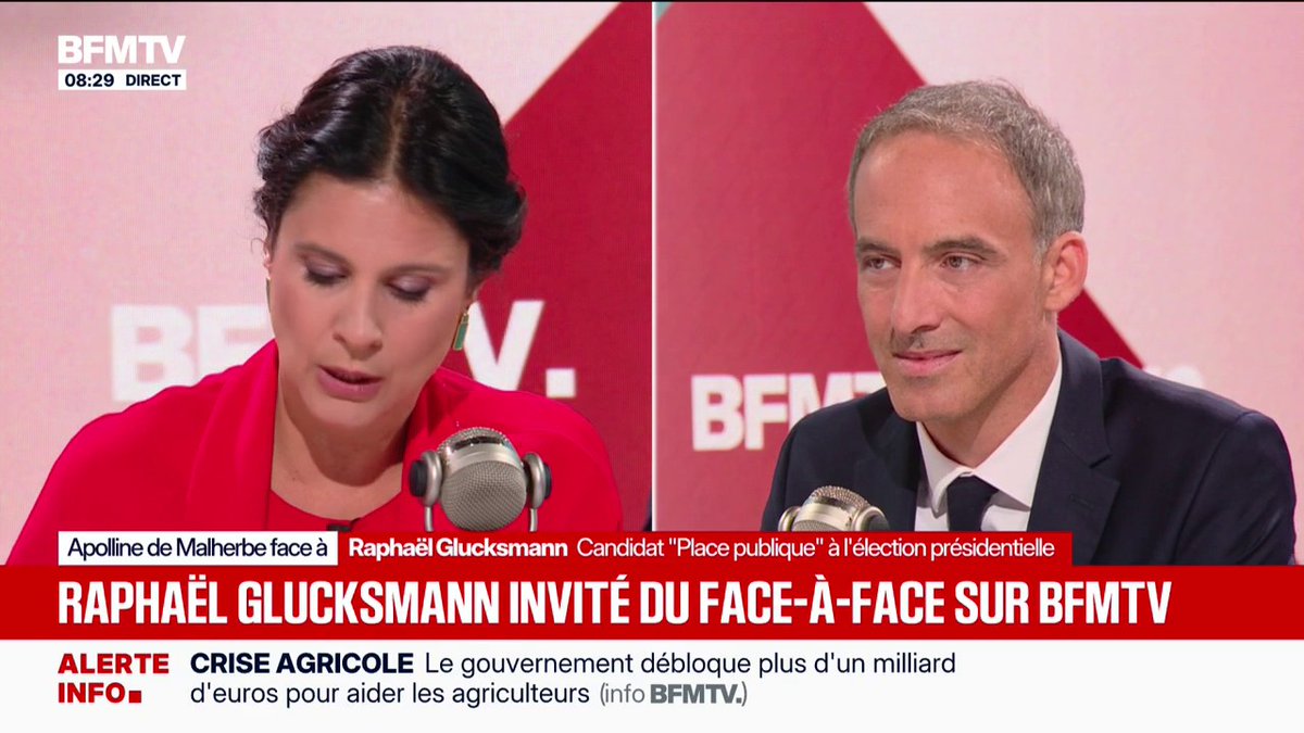 Présidentielle 2027: “Je suis très content que François Hollande expose ses idées (...) je compte bien remporter la primaire et l’élection présidentielle”, affirme Raphaël Glucksmann, candidat “Place Publique” à la primaire de la gauche