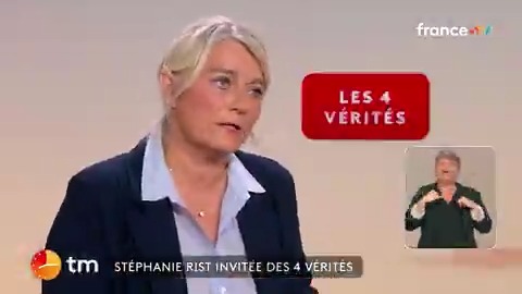 🔴 Vers l'instauration d'une deuxième journée de solidarité ? 🗣️ "Le financement de notre protection sociale doit être posé, ça peut être avec une mesure comme cela" déclare Stéphanie RIST, ministre de la Santé, #Les4Vérités
