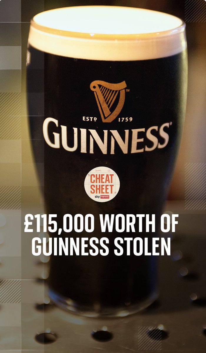 800 barrels of Guinness have been raided from a depot in Cheshire... Sky’s Leah Boleto and Kamali Melbourne have the latest on the Cheat Sheet podcast 🔗 #CheatSheet