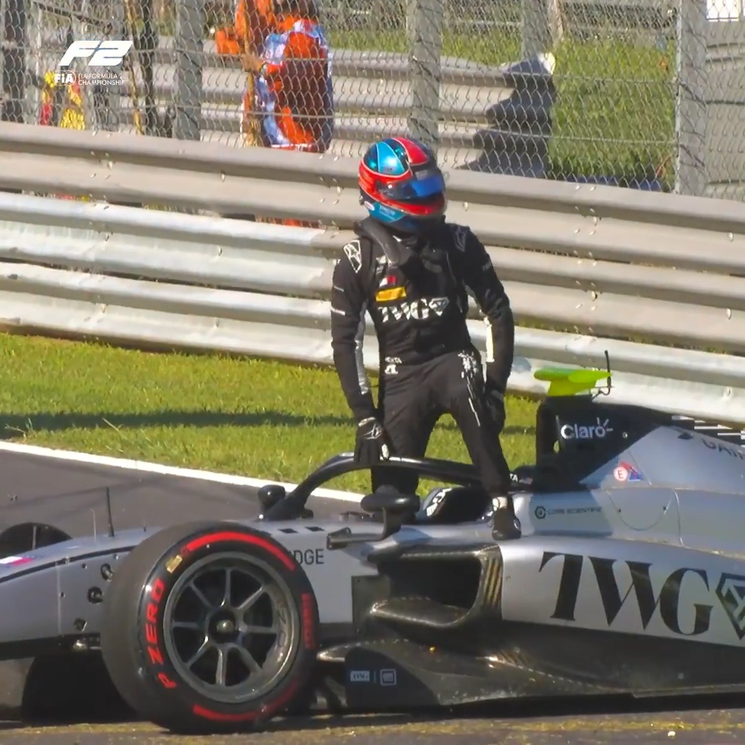 A big moment for Herta brought Free Practice to a premature end 🫣🚩 Thankfully, Colton hopped out OK #F2 #ItalianGP