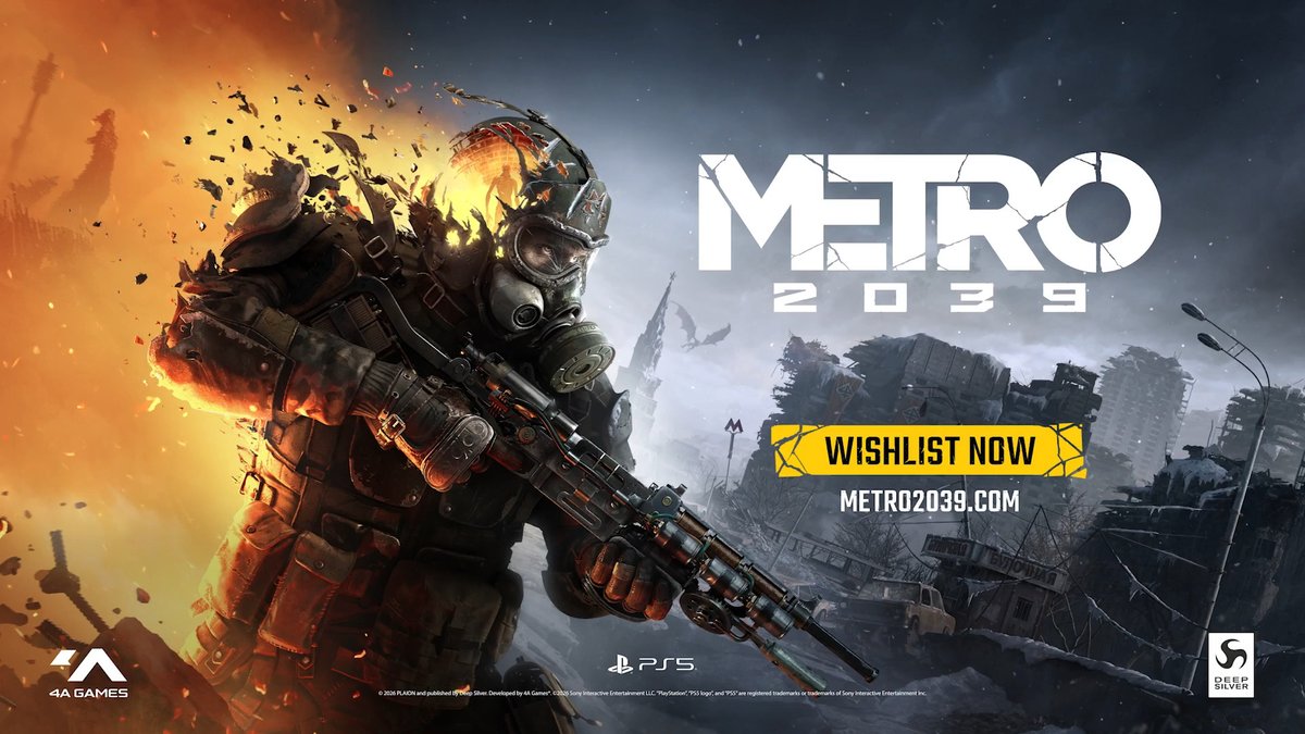 Next stop, Metro 2039 launches February 4, 2027. Watch the grimy but gorgeous PS5 Pro gameplay here:
