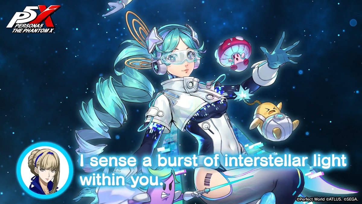 ✧─ Character Preview ─✧ To the esteemed guests of the Velvet Room Merope foresees a burst of interstellar light. Cosmic Yui is ready to make her debut! #P5XEN #Yui
