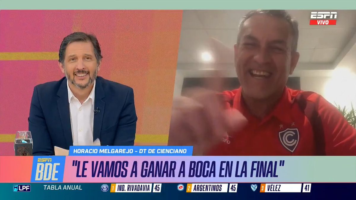 "LE VOY A GANAR LA FINAL A BOCA". Horacio Melgarejo sobre la chance de que el Xeneize dispute la definición de la CONMEBOL #Sudamericana con Cienciano. 📺 #BuenDíaESPN | #DisneyPlus Plan Premium