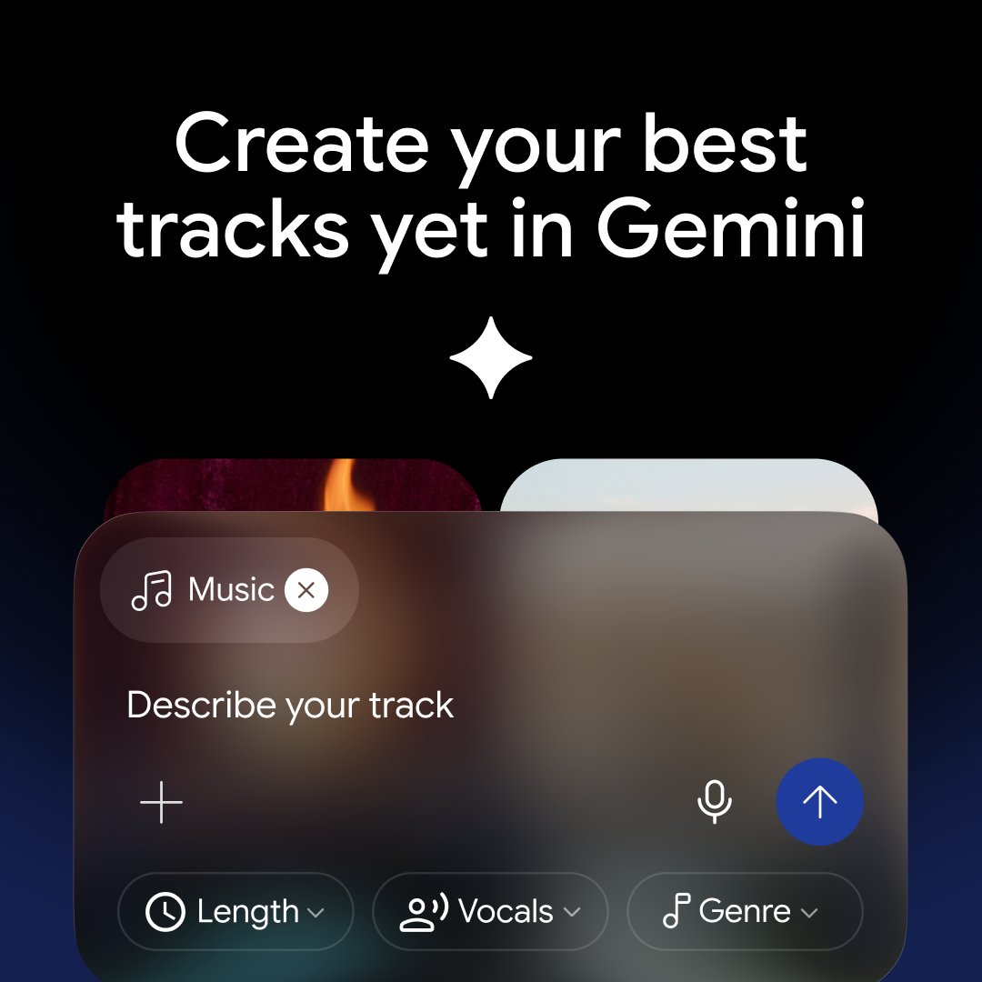 Create your best tracks yet with Lyria 3.5 in Gemini! 🎵 Our most advanced music generation model brings richer arrangements, expressive vocals, and higher fidelity. - Select a genre & choose between vocal or instrumental - Explore new templates - Generate short or longer tracks