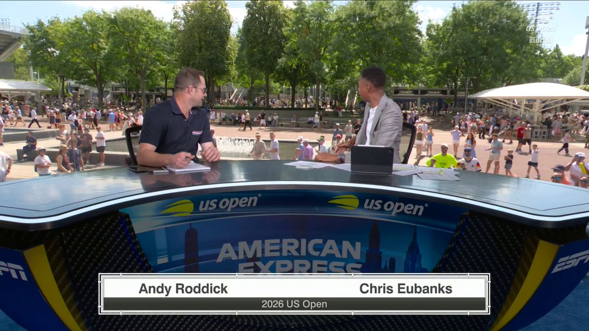 "How about that mega wall?!" 📺 Chris Eubanks and Andy Roddick are locked in for RedZone at the US Open ➡️
