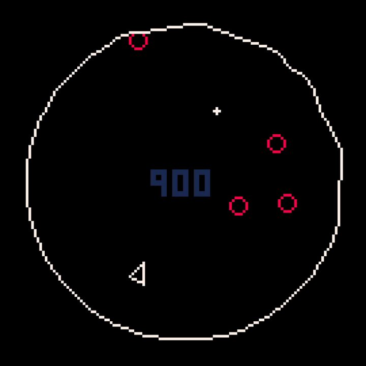 made a new game you can only shoot to the dead center. don't get hit by your own bullet made for the #pico1k jam in under 1024 bytes