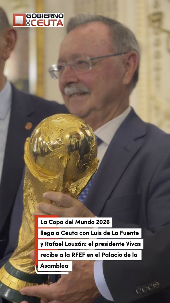 🏆 La Copa del Mundo 2026 con Luis de La Fuente y Rafael Louzán llegan a Ceuta en apoyo y solidaridad con todos los ceutíes. Un gesto de emoción y esperanza 🖤🤍🇪🇸 GRACIAS RFEF