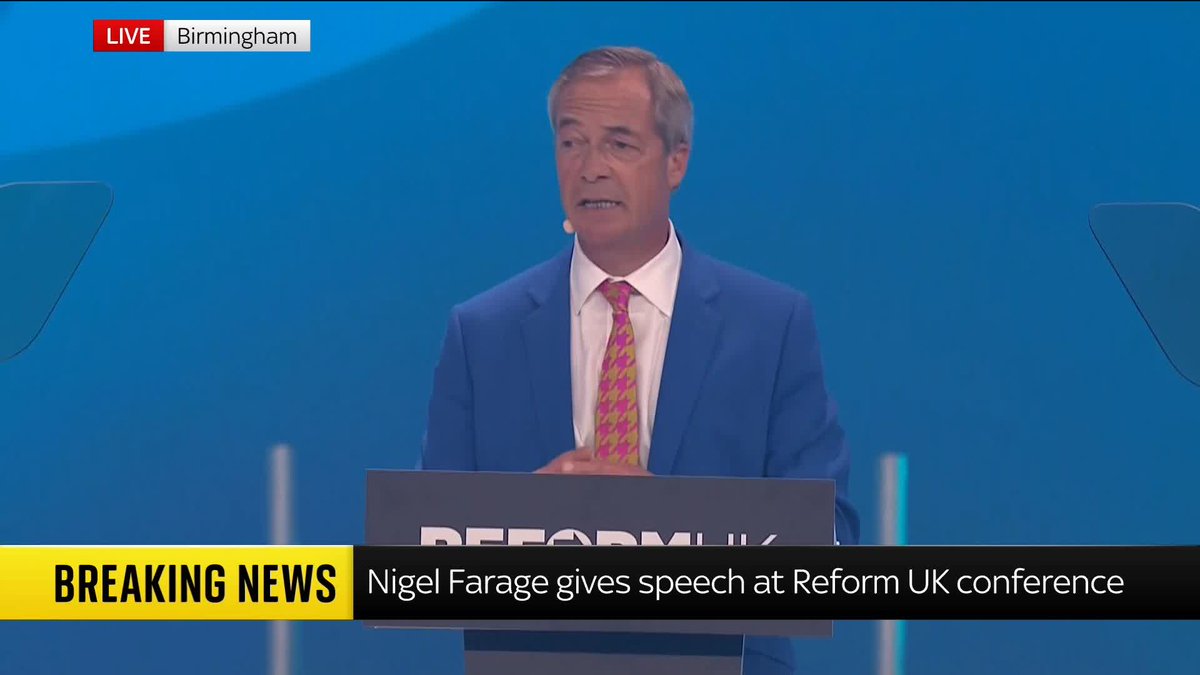 "We've got a screamer." Nigel Farage's speech at his Reform UK conference has already been halted due to a heckler. You can read more on our politics blog:
