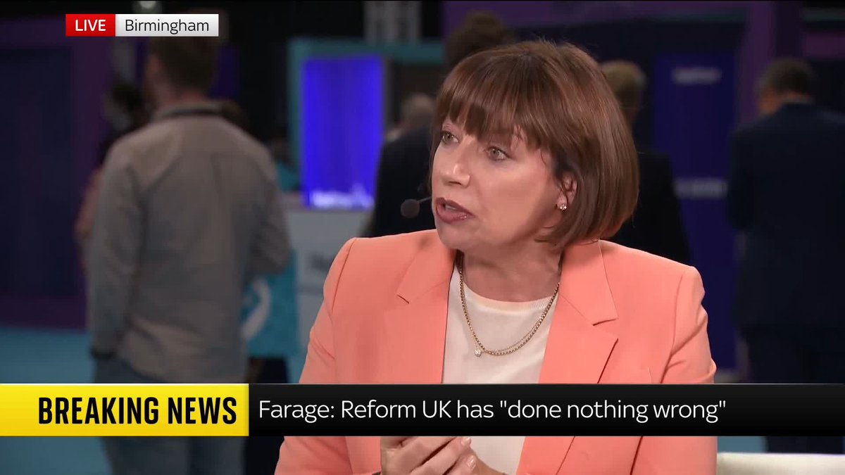 🗣️ 'His personal polling rating is now worse than Burnham and Badenoch.' Sky's Beth Rigby reacts to Nigel Farage's party conference speech. She says despite wanting a 'reset' moment, constant questions over party finances have hurt Farage's position in the polls.