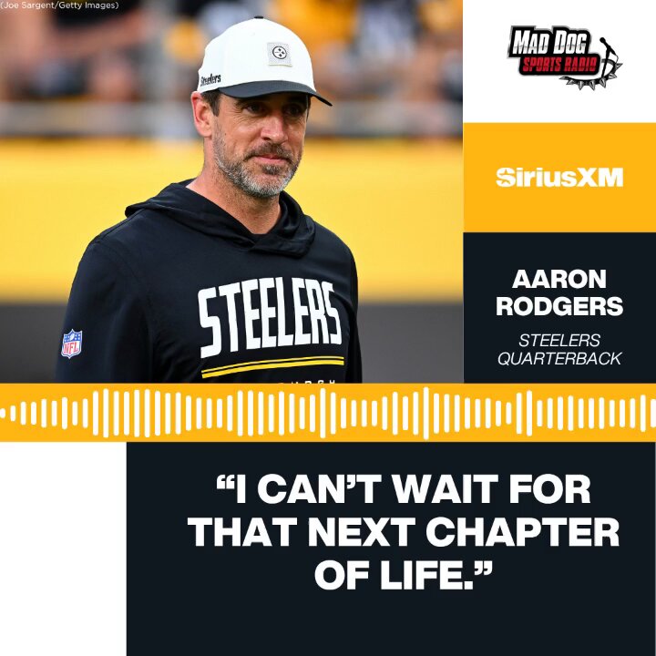 "I'm hopefully going to be supporting my pregnant wife, because we're going to start a family." #Steelers future HoF QB Aaron Rodgers tells Adam Schein his plans for life after football ⤵️