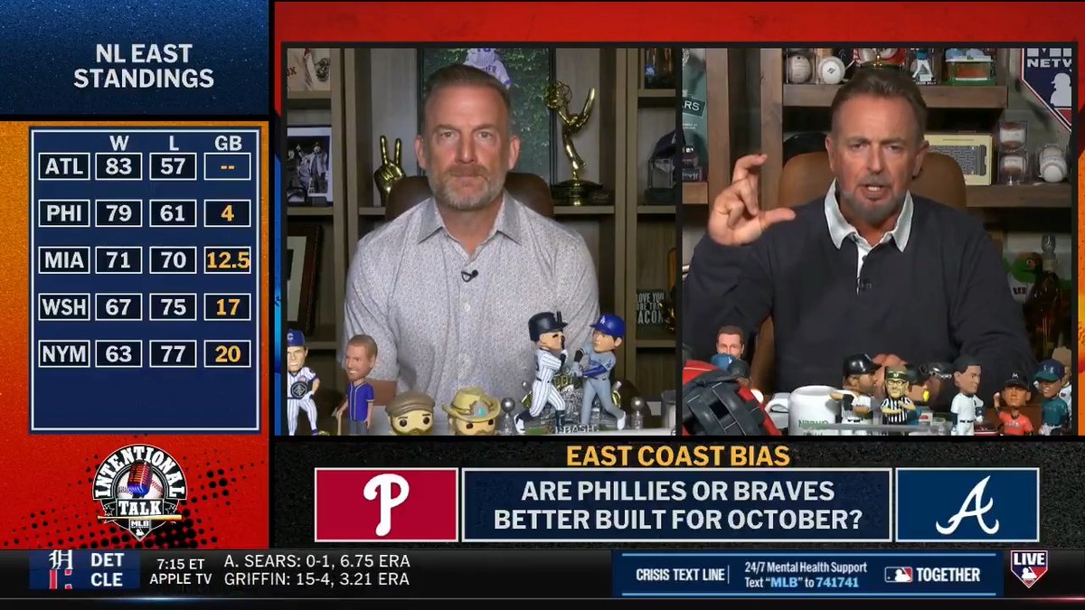 Chris Sale and Cristopher Sánchez toe the rubber tonight with four games separating the Braves and Phillies in the NL East 🍿 Which team is better prepared for October baseball? Kevin Millar | RyanDempster