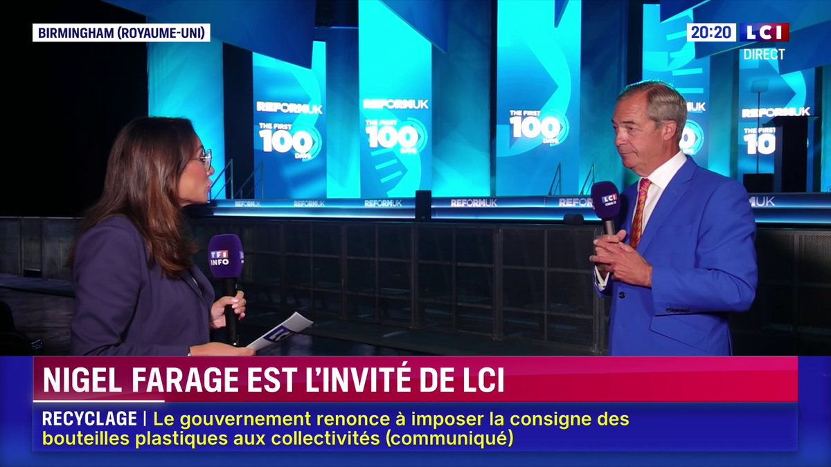🗣️ "Je n'ai jamais appartenu à l'extrême droite, je l'ai combattue plus que n'importe qui", confie Nigel Farage, figure du Brexit 📺 Face à Margot Haddad sur LCI