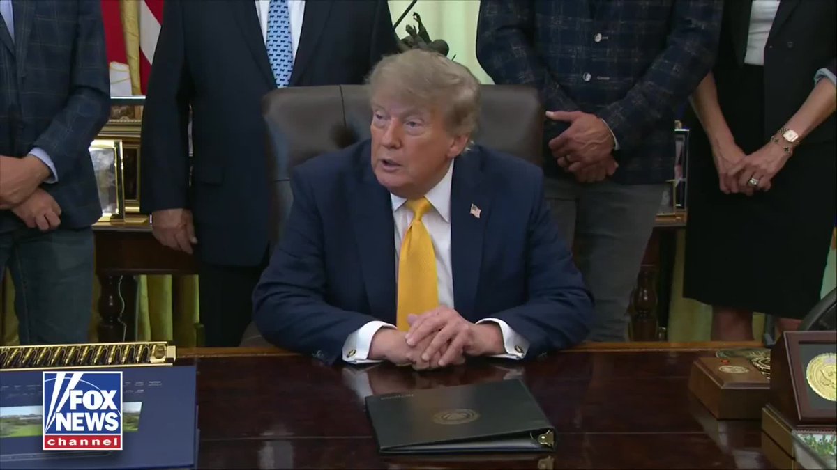 JUST IN: President Trump agrees with VP JD Vance in refusing to call the months-long U.S. military action in Iran a war, instead calling it a "military conflict" and describing the whole thing as "small potatoes" to the United States. "Well, I'll tell you what. A lot of people don't call it a war. I call it a military conflict because it's small potatoes for us. It's not a big thing."