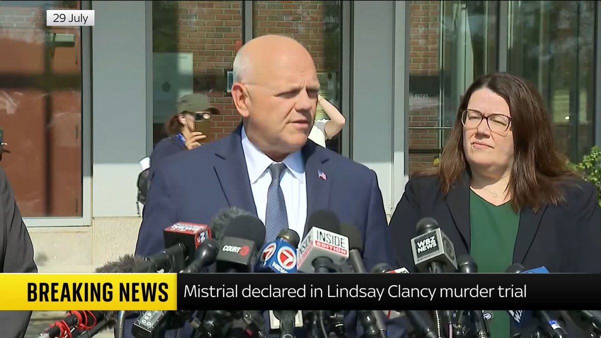 🗣️ 'Children were murdered, and its our job to seek justice.' The prosecution in the Lindsay Clancy trial has paid tribute to the three child victims in the case. Speaking outside court after a mistrial was declared, the district attorney said no decision will be made today over whether there will be a retrial.