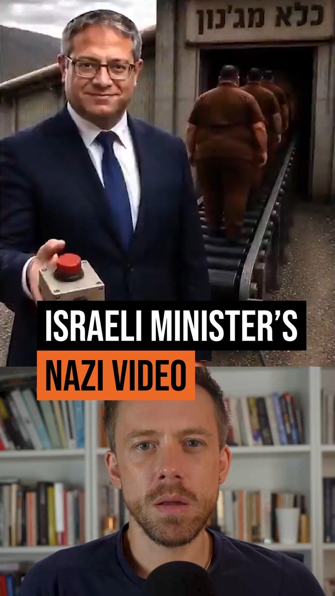 Israel's National Security Minister posted this Nazi death camp-type video. Yes, this is real.