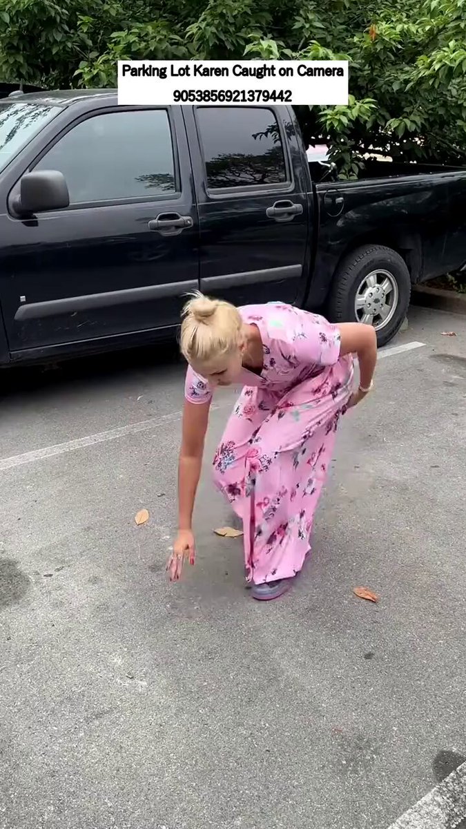 This floral-dress Karen parking lot clip isn’t about a parking spot. It’s about a person treating a public parking space like a reservation she already paid for. “I was waiting” is not a claim. Touching someone else’s car or truck is not enforcement. Filming it is now the default third party in every petty dispute. We used to settle this with a look and a different space. Now it’s content. These people need professional help.